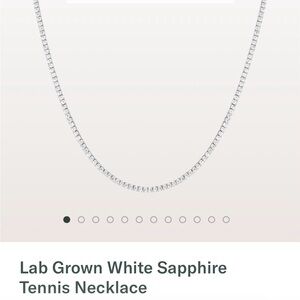 Aurate White Sapphire Tennis Necklace